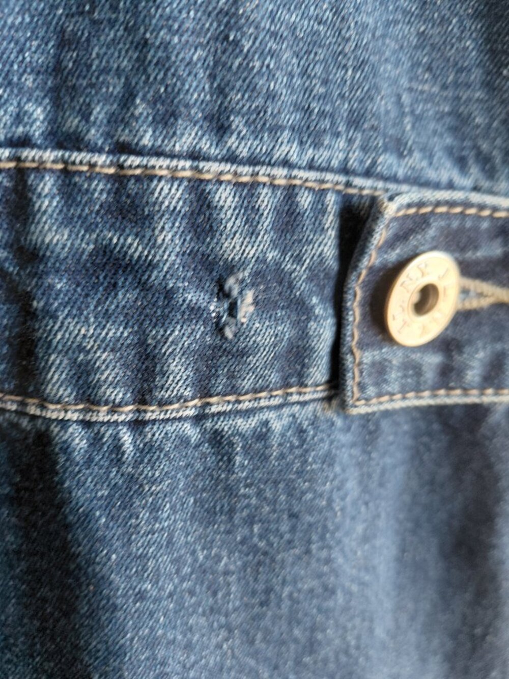 Vintage 90s Denim Overall Dress Utility Pockets Pinafore Large - Picture 6 of 11